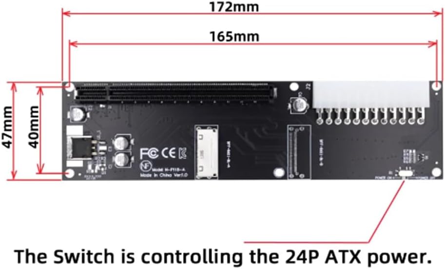 Oculink SFF-8612 8X to PCIE X16 PCI-Express Adapter Black O980297