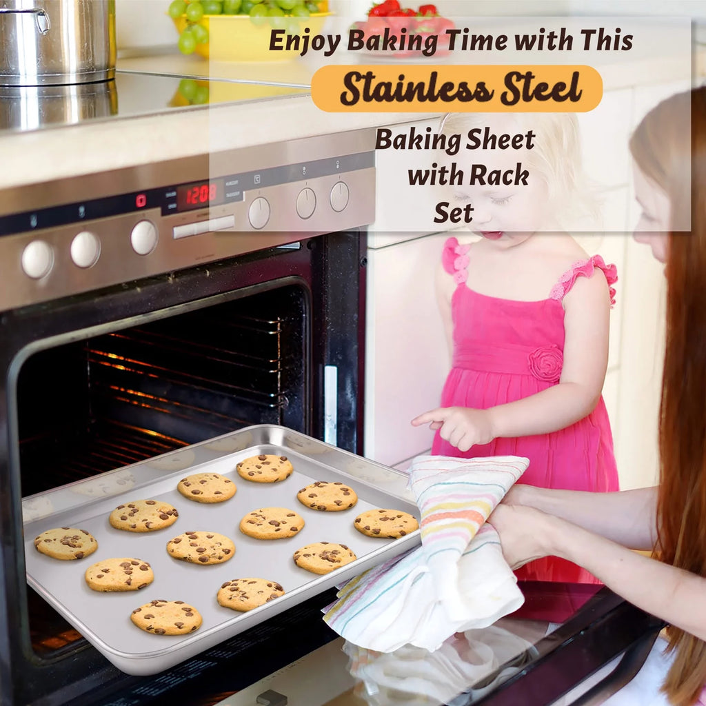 Extra Large Baking Sheet Set of 2, Stainless Steel Non-Stick U5989