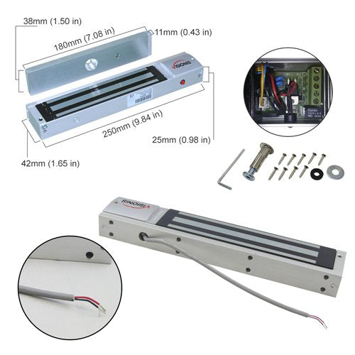 One Door Access Control Electromagnetic Lock Kit with Wireless Receiver Remote and PIR Kit K82090