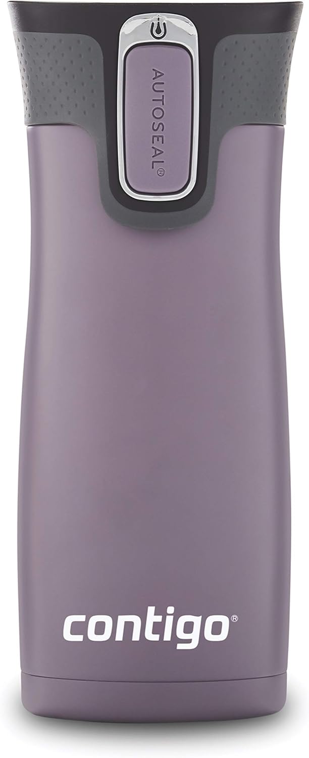 Stainless Steel Vacuum Travel Mugs with Spill-Proof Lids, 16oz B8462