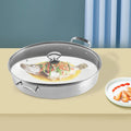Stainless Steel Oval Fish Steaming Pot with Glass Lid Cookware K82653