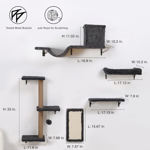 Gray Cat Wall Shelves H47780