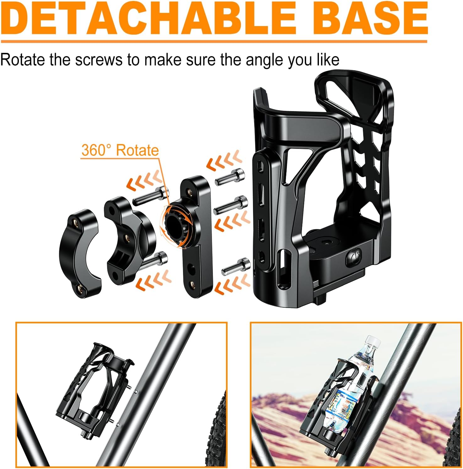 Motorcycle Cup Holder with Atmosphere Light, 360° Rotation, Max Load 32oz S161