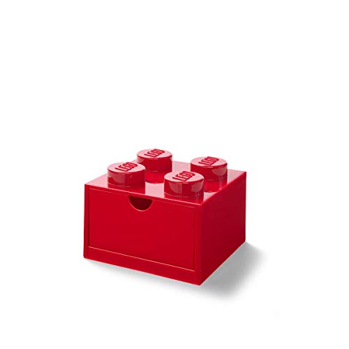 Red Plastic Stackable Desk Drawer with 8 Knobs H9851