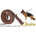 Leather Dog Leash 6 Foot Braided Heavy Duty Training Leash D8062