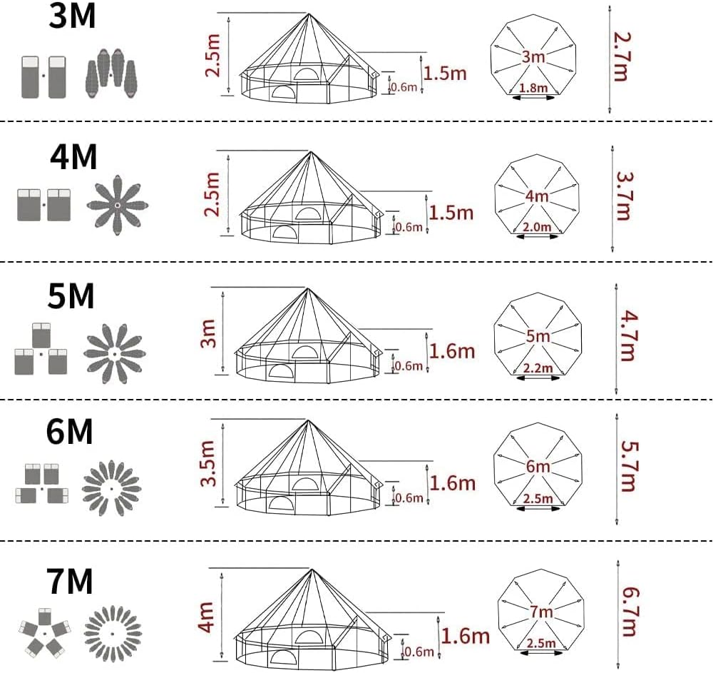 4 Season Cotton Canvas Bell Tent with Stove Jack Hole A239603