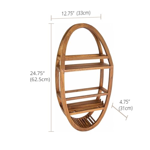 Oval Teak Shower Organizer K913490