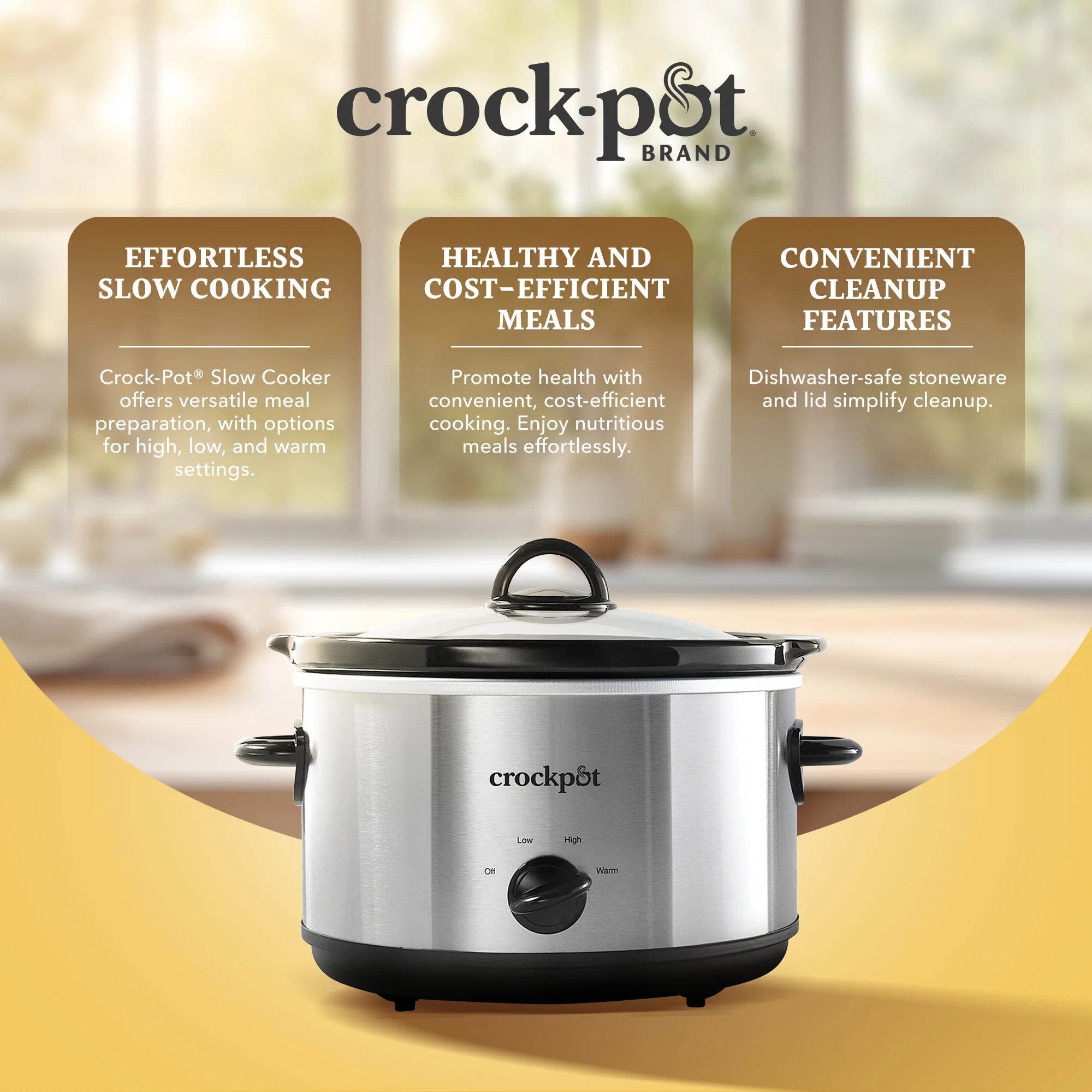 4.5 Quart Manual Slow Cooker Silver C2467