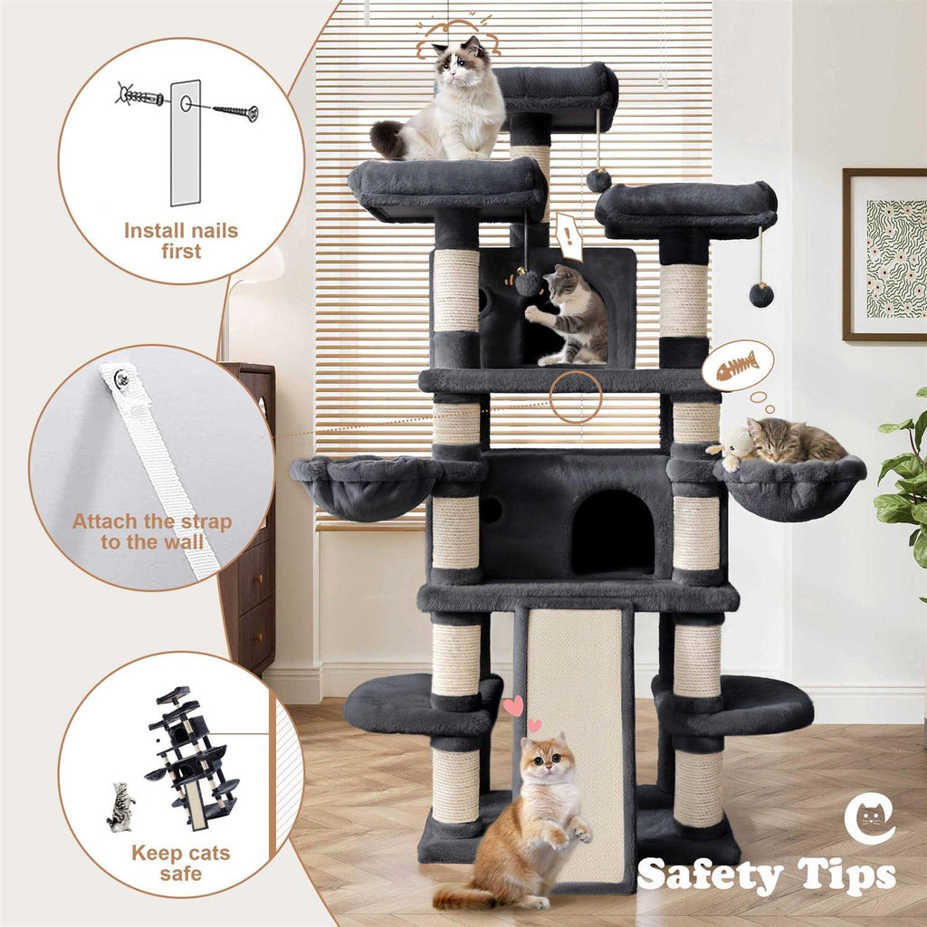 68 Inch Cat Tower with Scratching Posts L213822