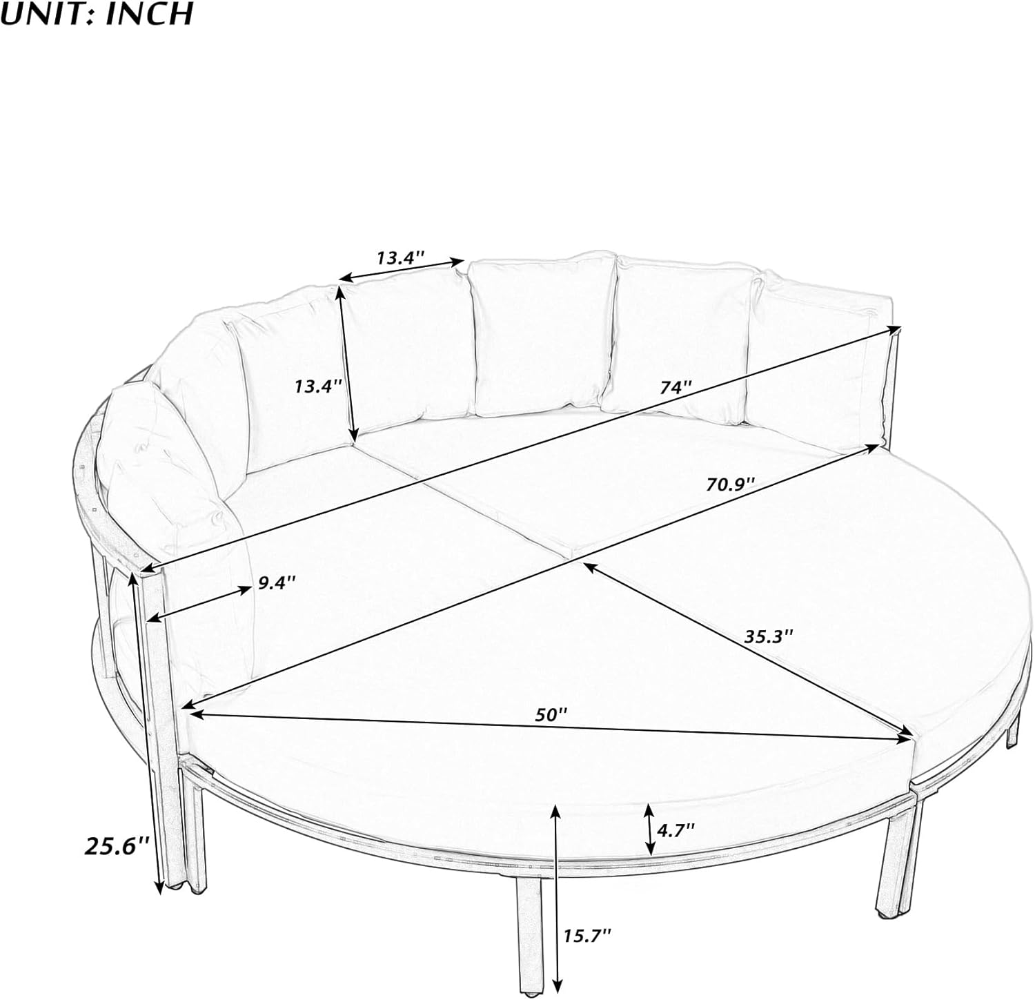 Grey Lounge Sofa Bed G1355