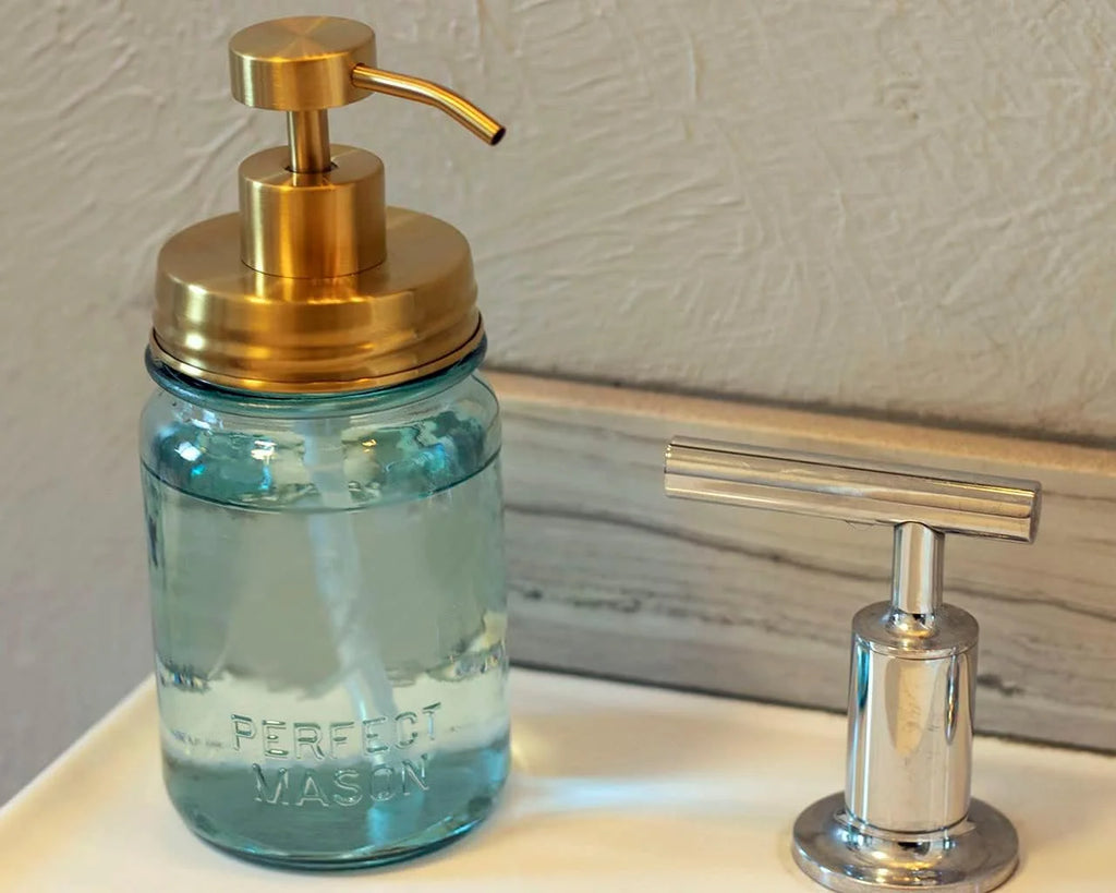 Matte Soap Pump Dispenser Lid Kit For Regular Mouth Jars H796317