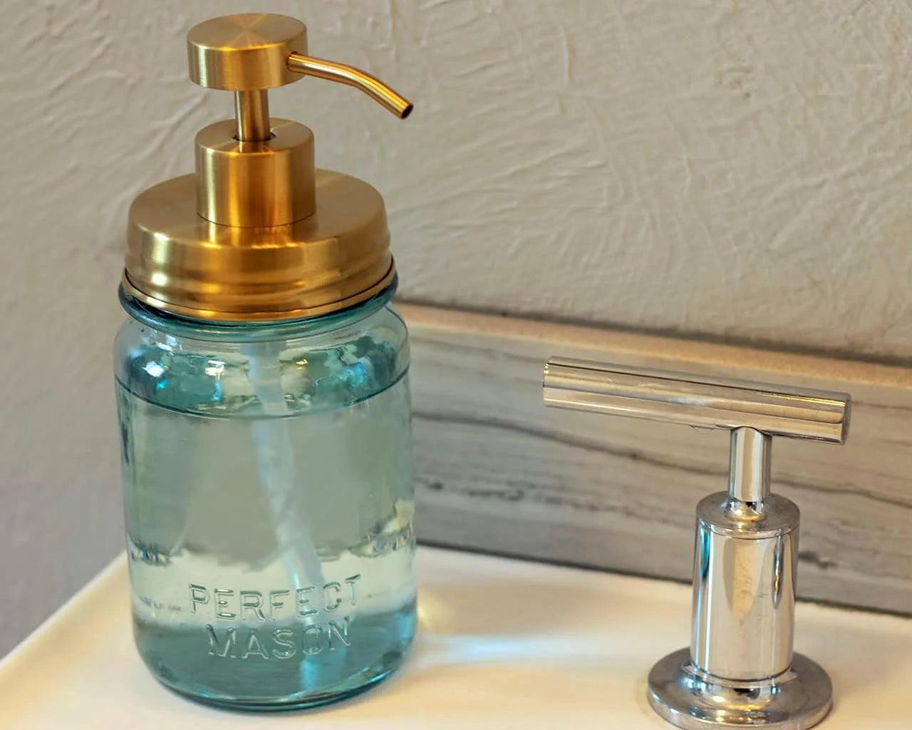 Matte Soap Pump Dispenser Lid Kit For Regular Mouth Jars H796317