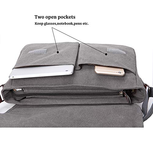 Canvas Messenger Bag 13.5" Laptop Bags (Coffee) E20891