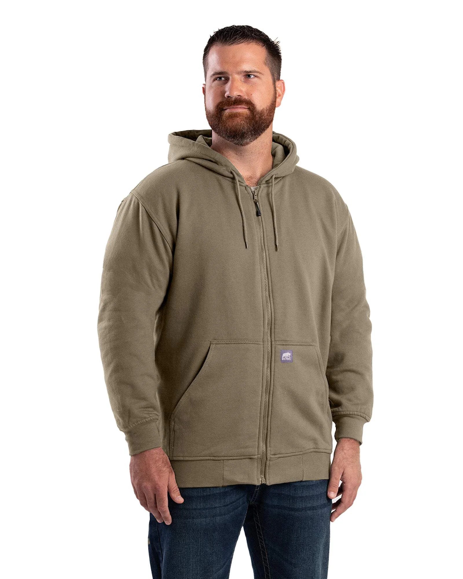 Thermal-Lined Full-Zip Hooded Sweatshirt P5268