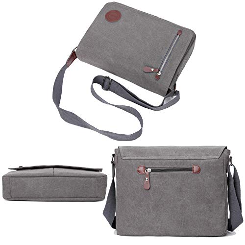 Canvas Messenger Bag 13.5" Laptop Bags (Coffee) E20891
