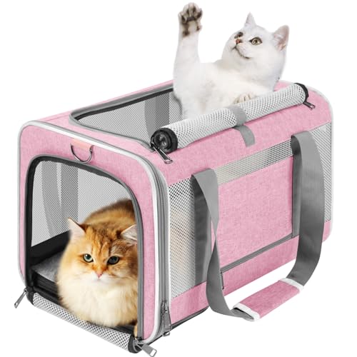 Soft Sided Top Load Collapsible Pet Carrier Bag for Large Cats 20 lbs+ G83493