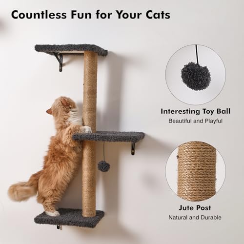 Gray Cat Wall Shelves H47780