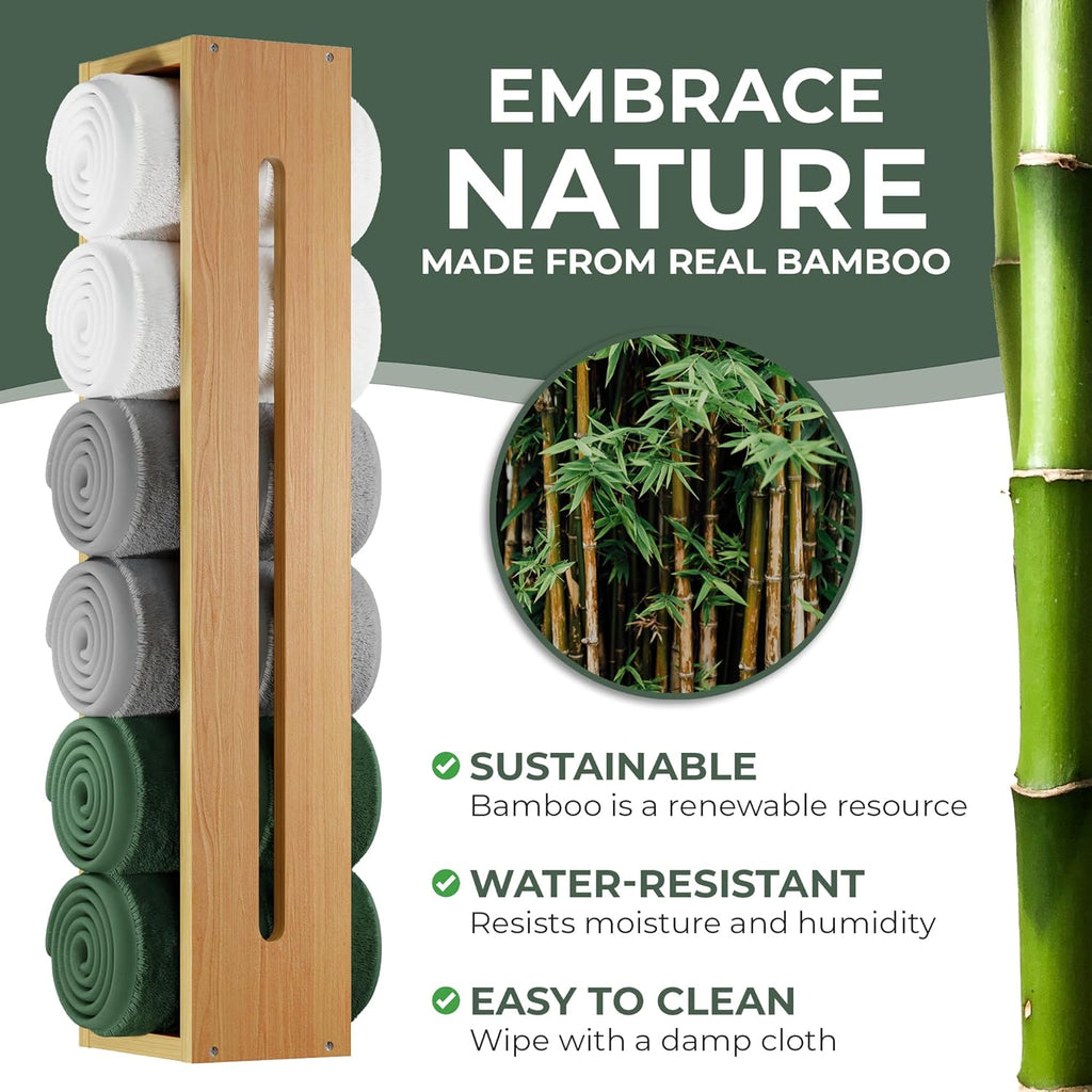 Bamboo Wall Mounted Towel Rack R4940
