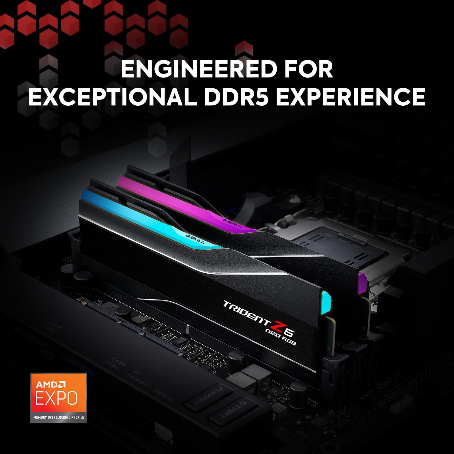 DDR5 RAM 32GB (2x16GB) 6400MT/s CL32-39-39-102 Matte Black Desktop Computer Memory Y82968