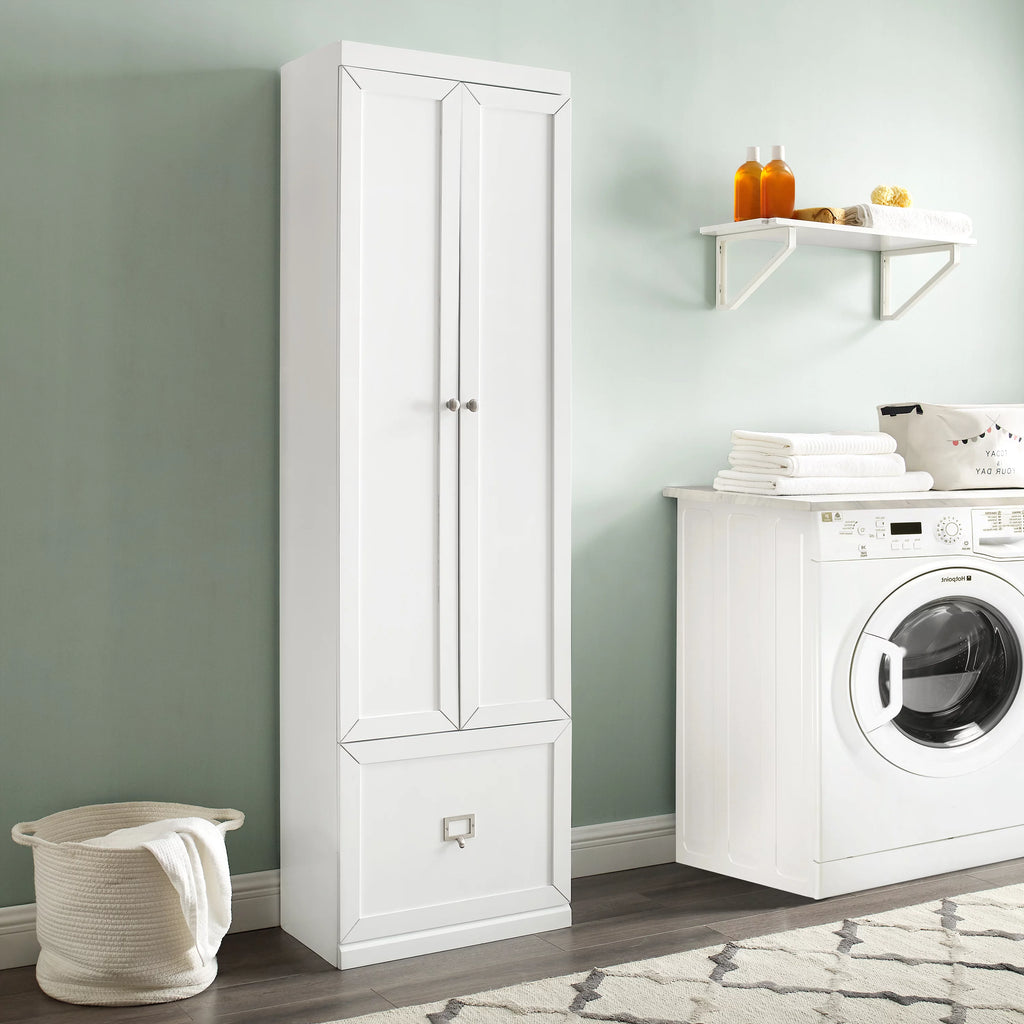 White Wood Convertible Pantry Closet V864641