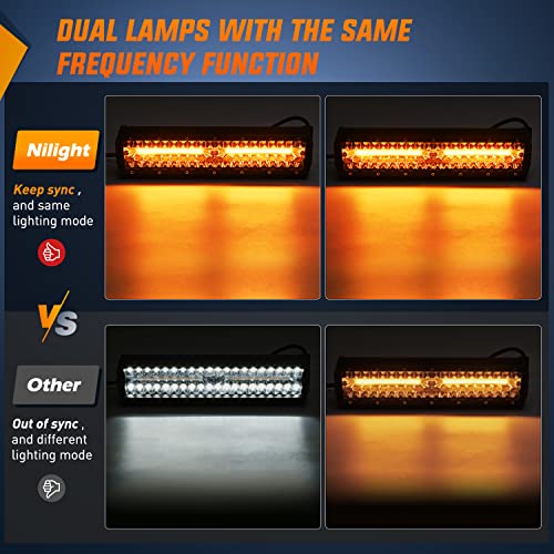12 Inch 300W Spot Flood Combo LED Light Bar with 2 Pcs 4 inch 60W LED Pods and Wiring Harness X8987