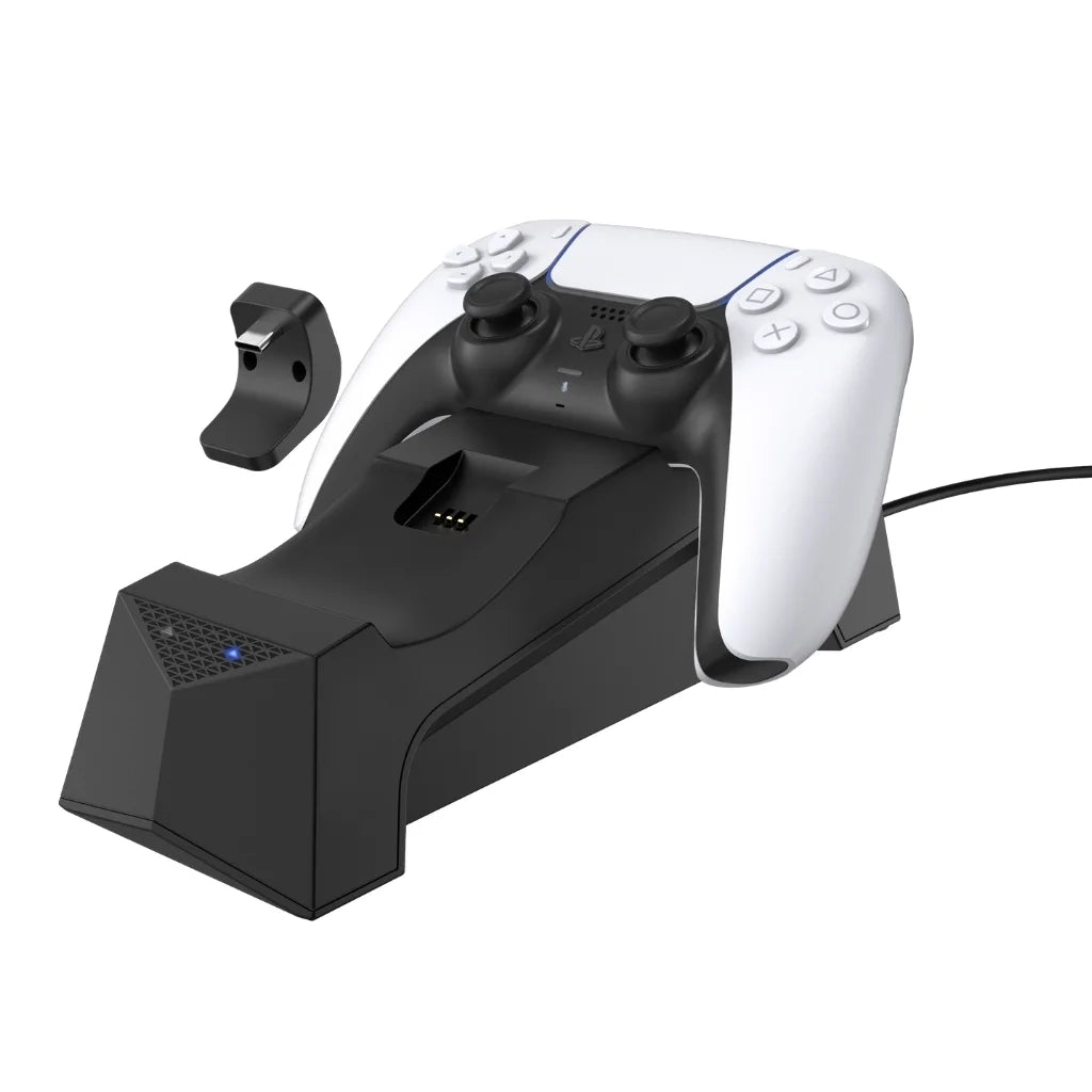 Playstation 5 Disc Version Console with Blue Controller, Media Remote and Charge Dock Bundle Z46690