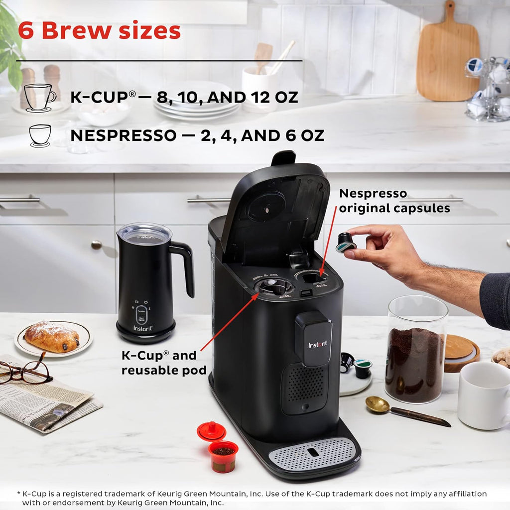 3-in-1 Espresso, K-Cup Pod and Ground Coffee Maker with Reusable Coffee Pod, 2 to 12oz Brew Sizes, 68oz Reservoir H39634