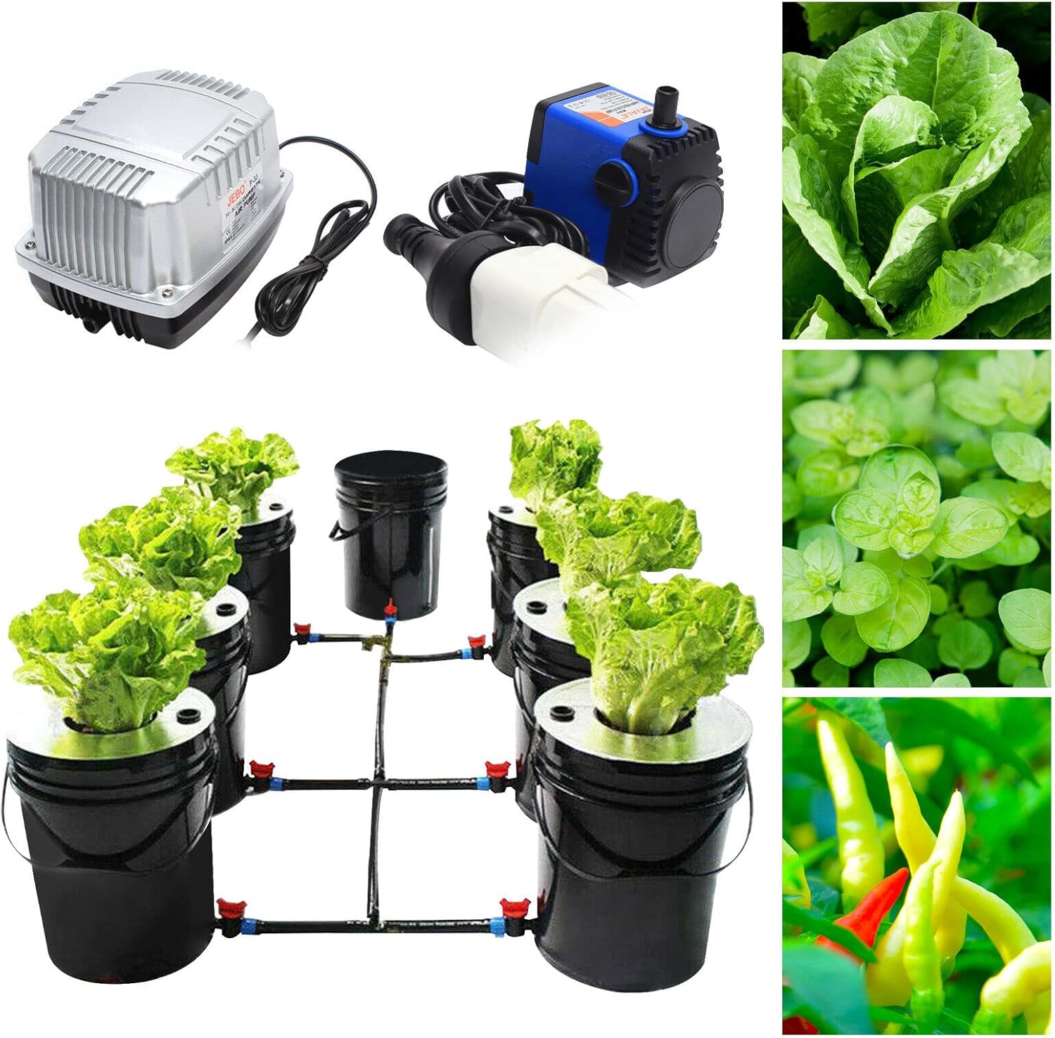7 Bucket 5 Gallon Deep Water Culture Hydroponic System B8423