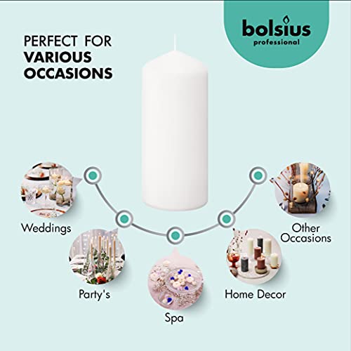 Set of 20 White Unscented Pillar Candles F992