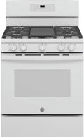 30 inch White Gas Range with 5 Burners and Storage Drawer S43867
