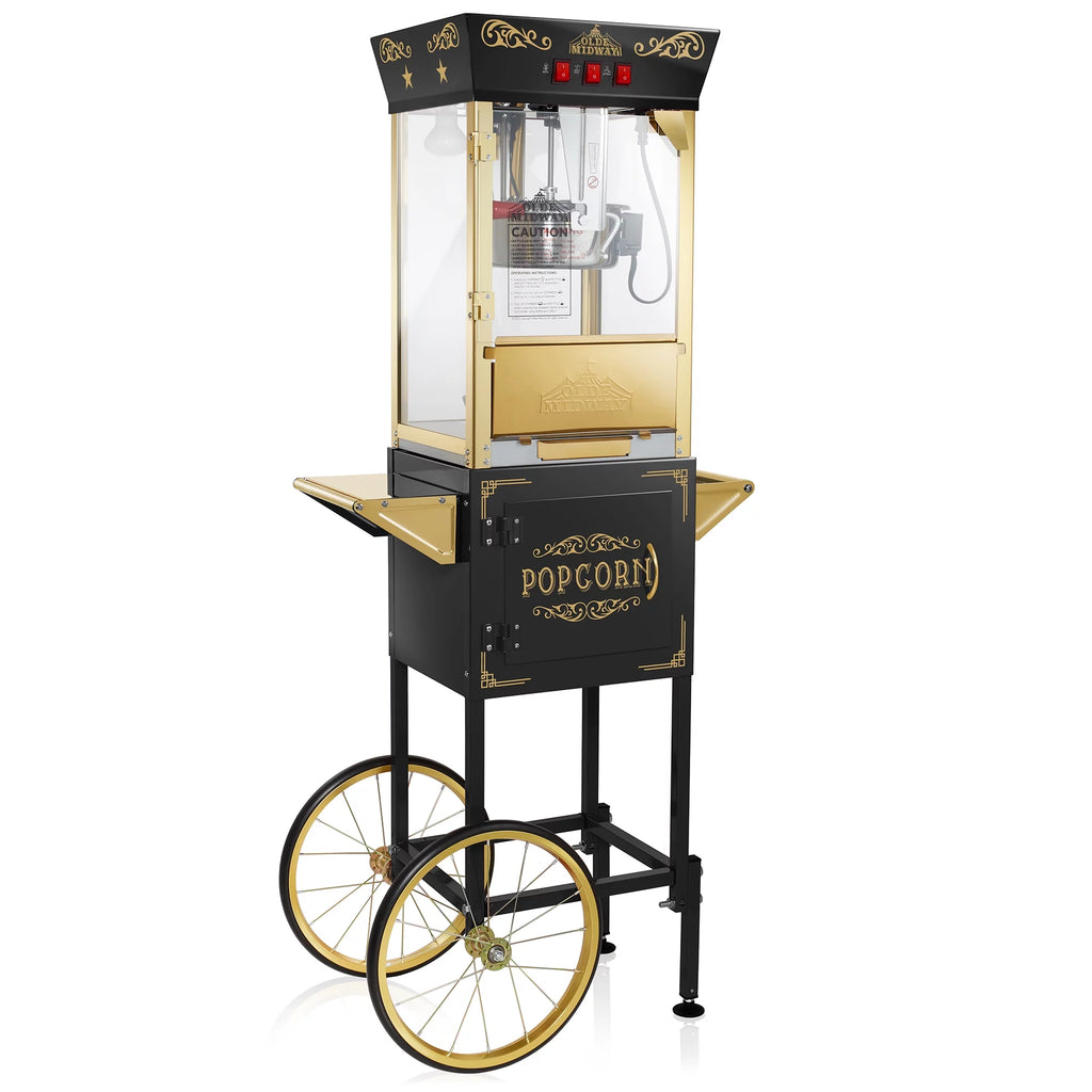 Black 8 oz Popcorn Machine with Cart B61286