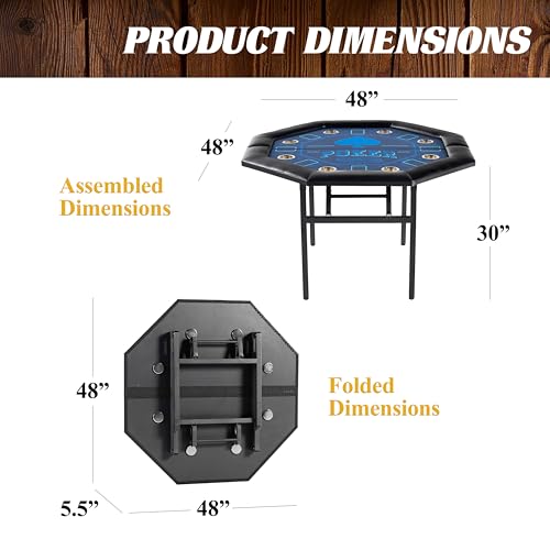 Folding Poker Table with Felt Playing Surface J270