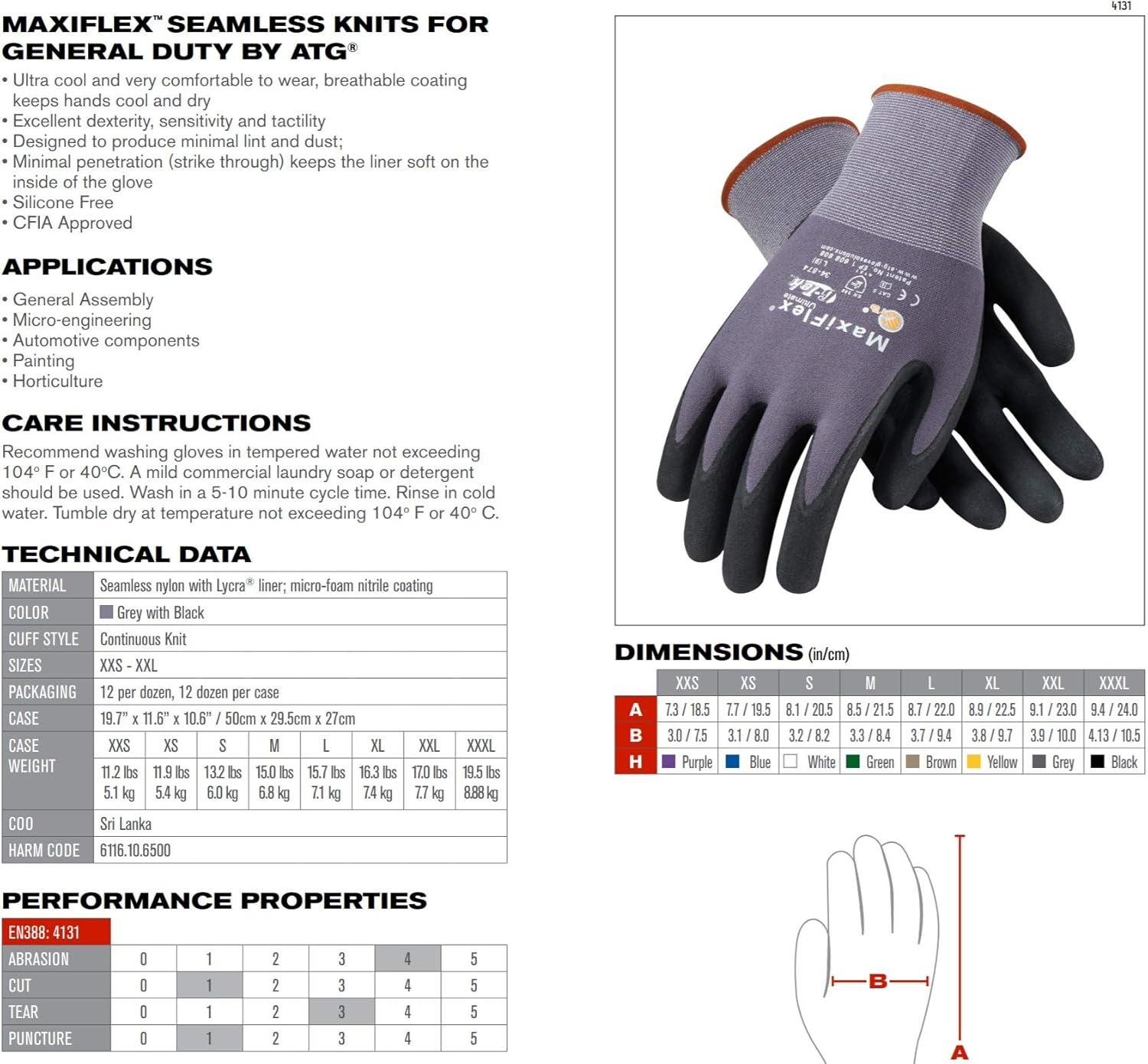 Seamless Knit Nylon/Lycra Glove with Nitrile Coated Micro-Foam Grip, Small I74435