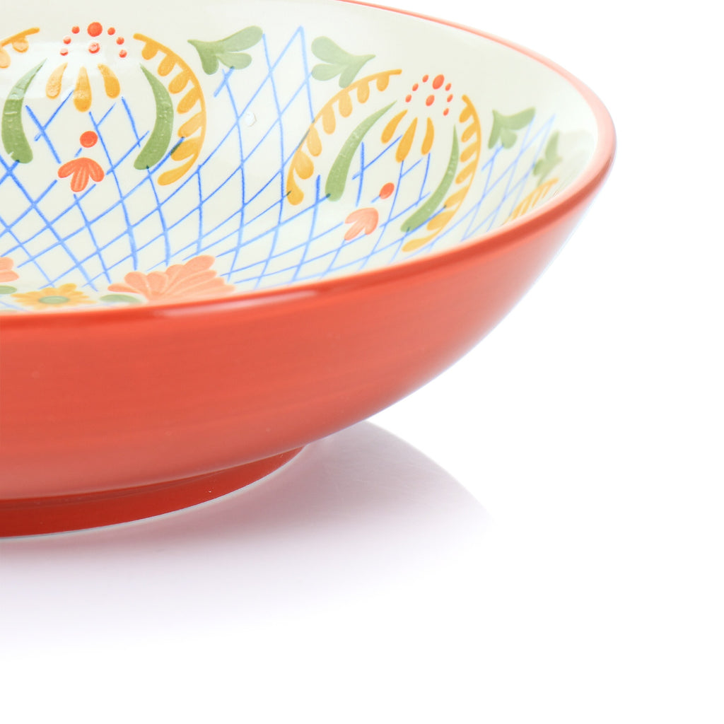 10.5In Stoneware Pasta Bowl in Red V425