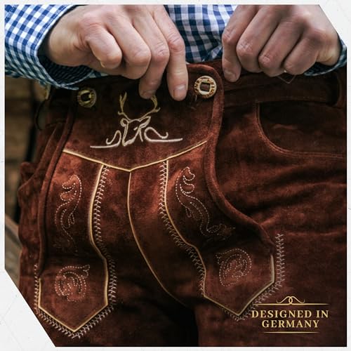 Genuine Leather Light Brown Knee Lederhosen K4161
