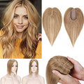 100% Real Human Hair Topper with Silk Base 3 Clips C61151