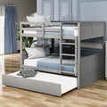 Twin Over Full Solid Wood Bunk Bed with Slide and Stairs D861371