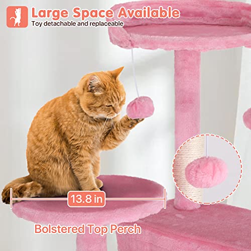 54in Cat Tree Cat Climbing Tower with Scratching Post O80828