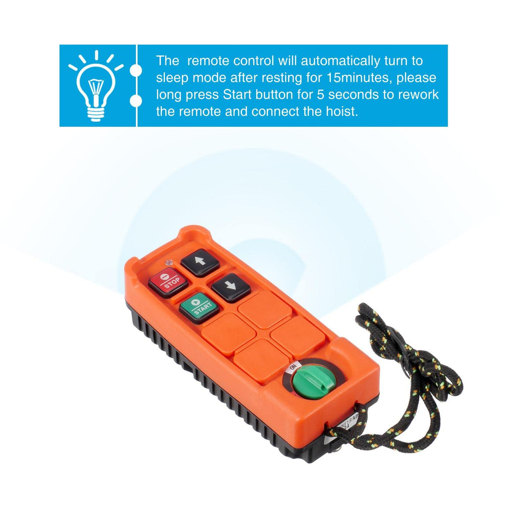 440lbs Automatic Electric Cable Hoist with Wireless Remote Control 120V Overhead Winch, 38ft Lifting Height F940828