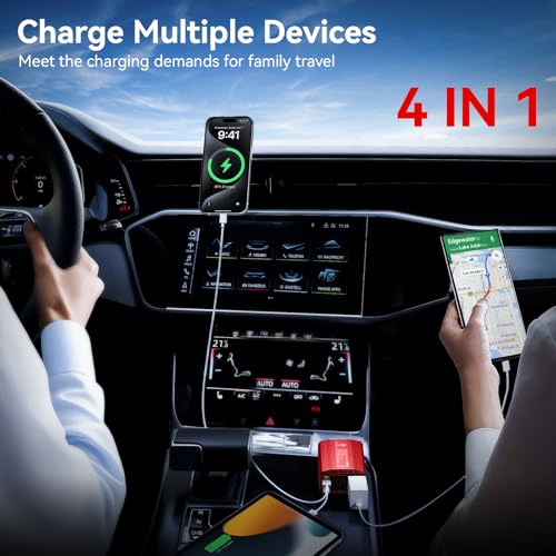 300W Car Power Inverter DC 12V to 110V AC with 30W USB-C & 18W USB-A Dual AC Outlet U2299