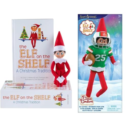 Boy Scout Elf Box Set (Blue Eyed) Storybook and Football Outfit Accessory Set D338
