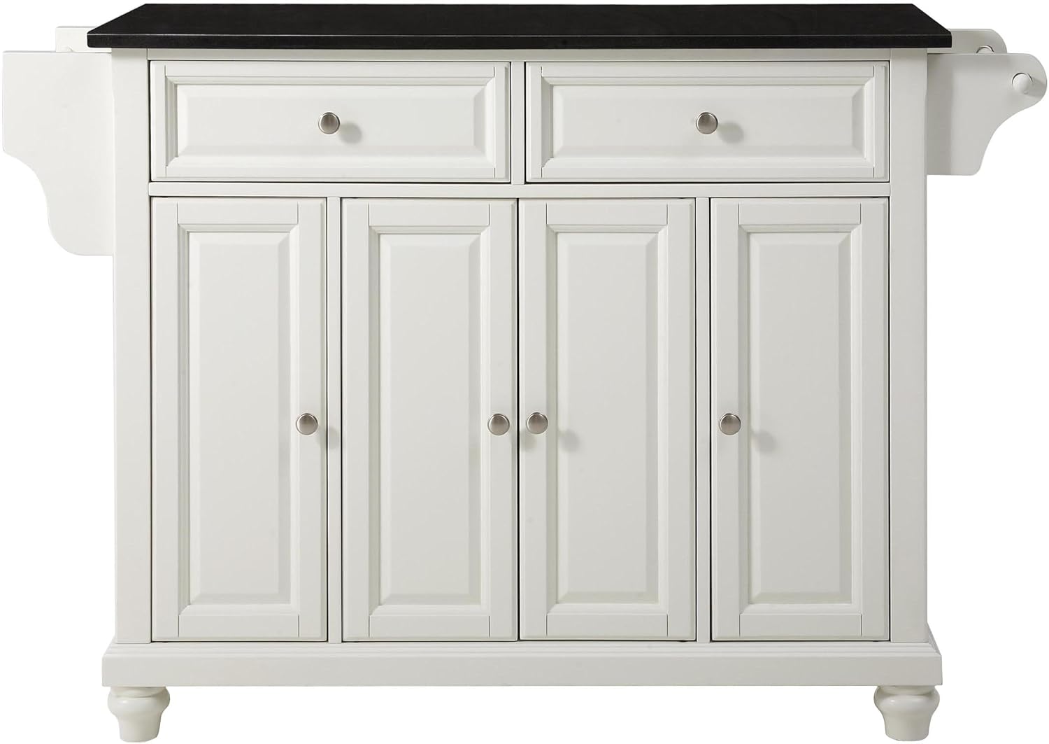 White Full Size Kitchen Island with Solid Granite Top Y1937