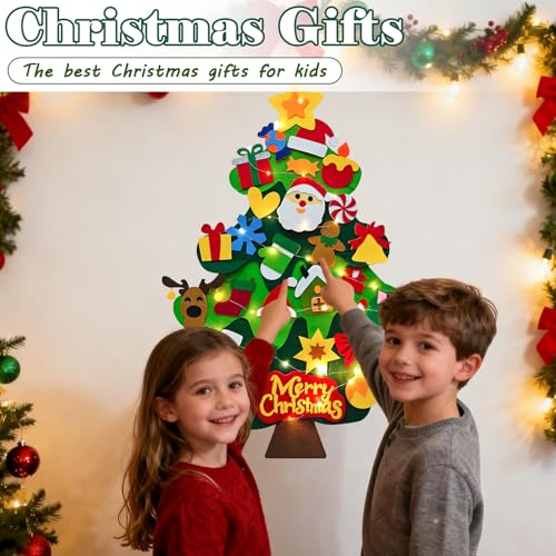 DIY Felt Christmas Tree Kit with Ornaments J939
