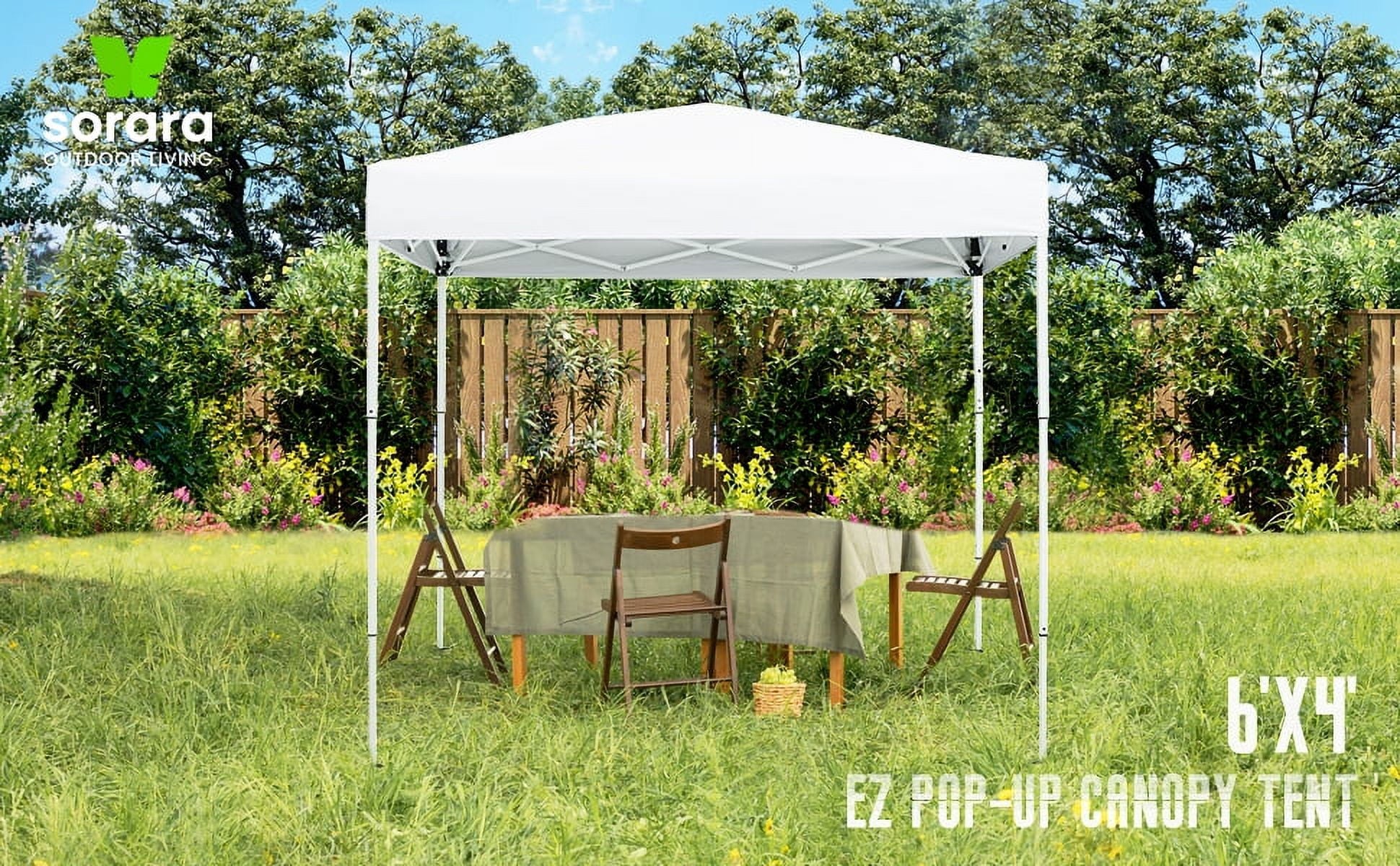 6'x4' White Outdoor Pop up Canopy Tent with Carry Bag J110