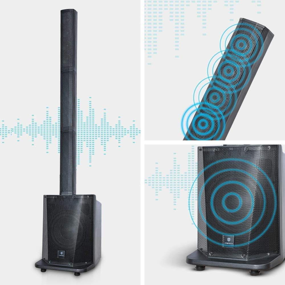 Portable 10-Inch 500 Watt Line Array Column Powered DJ/PA System Speaker R607228