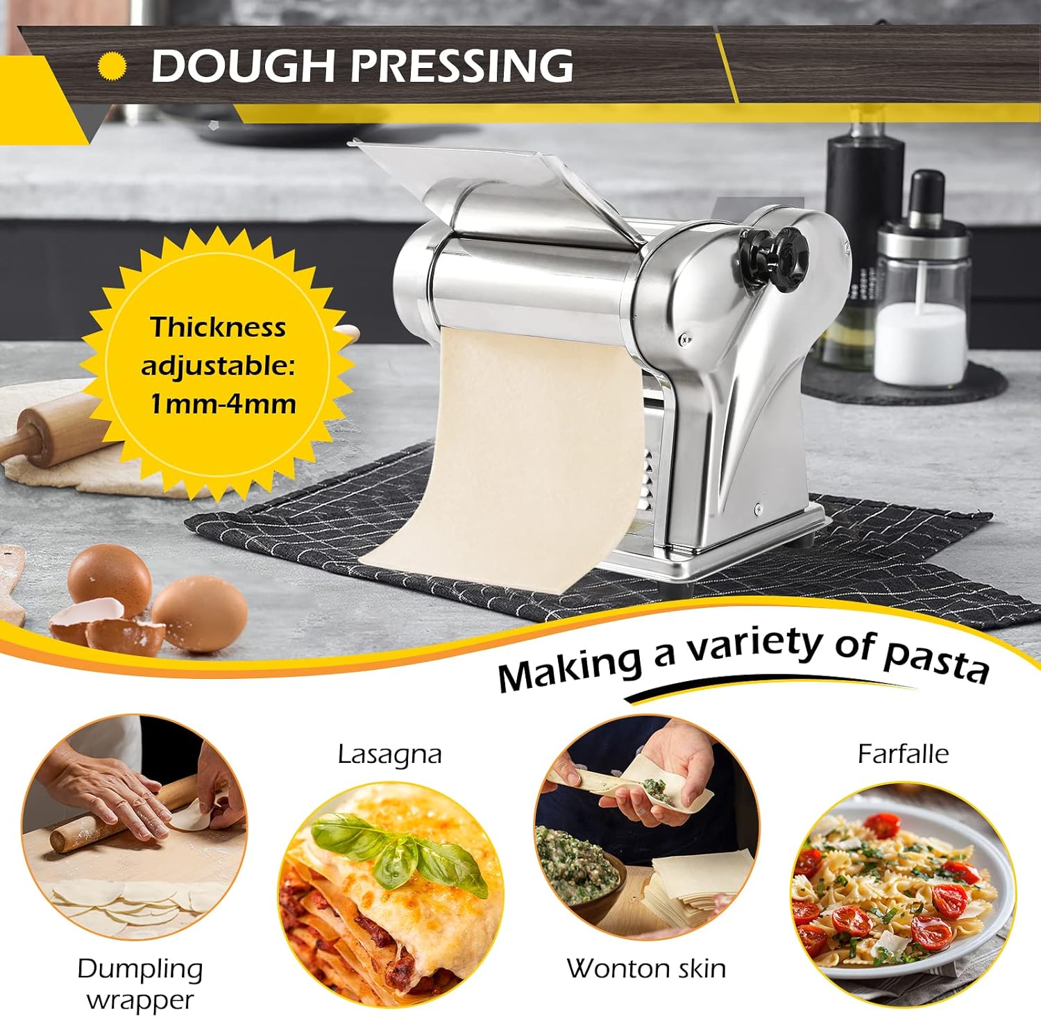 Electric Pasta Maker Noodle Maker Machine Stainless Steel 135W F183819