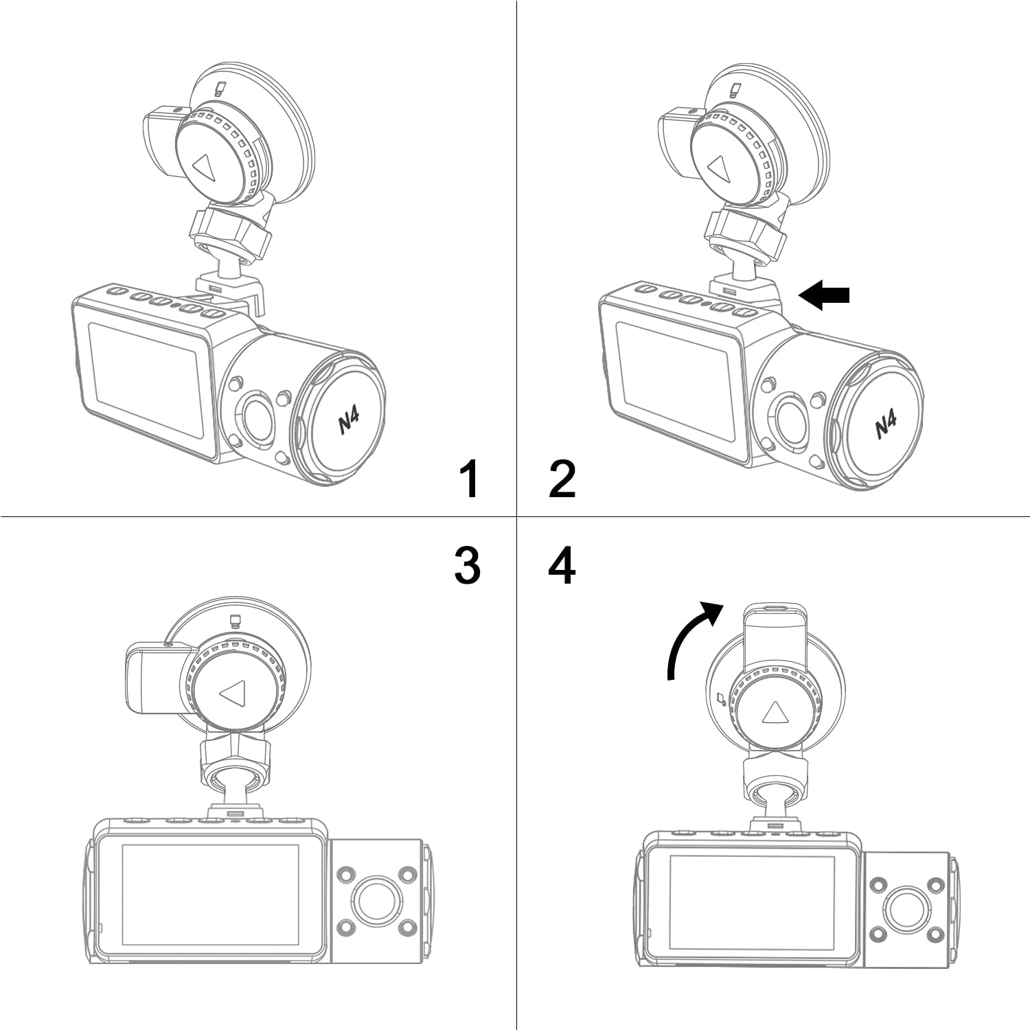 Dash Cam USB Port Car Suction Cup Windshield Mount D5700