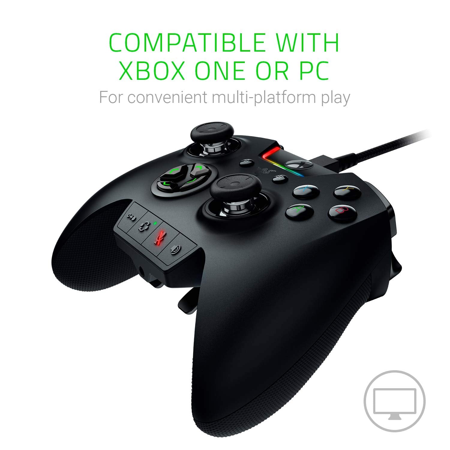 Black Officially Licensed Xbox One Controller with 6 Remappable Buttons and Triggers G76413