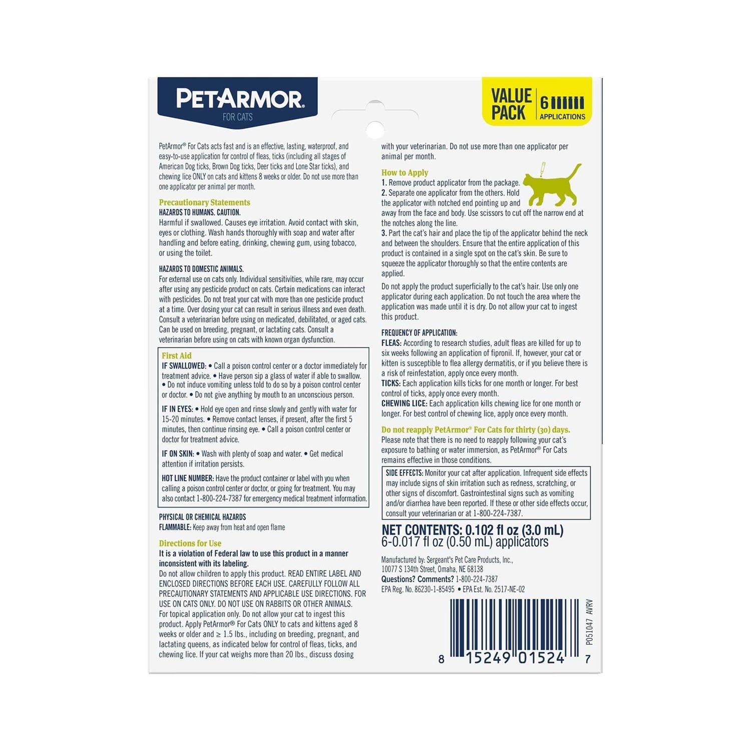 Flea & Tick Spot Treatment for Cats N9510