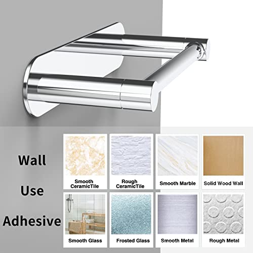 Brushed Nickel Toilet Paper Holder Stick On Stainless Steel and Zinc Alloy E93920